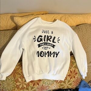 SHEIN White Sweatshirt with Black Print